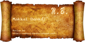 Makkai Benkő névjegykártya